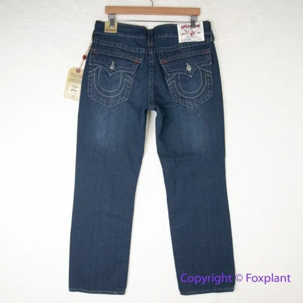New! True Religion mens Ricky straight‎ jeans, size 36